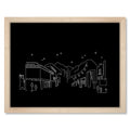 Telluride Skyline Night art print mockup in a black frame