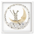 Twinkle Twinkle Little Bunny art print mockup in a white frame