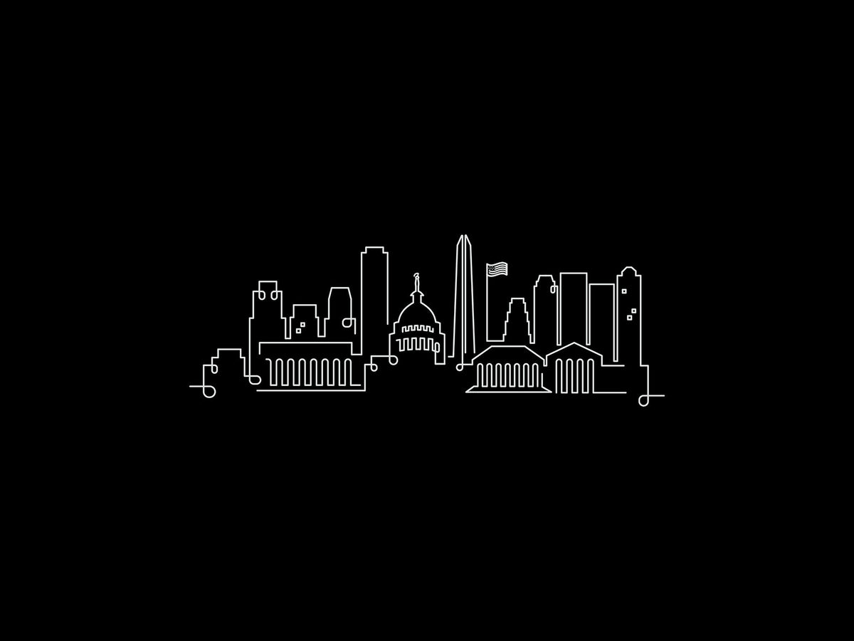 DC Skyline Night illustration, digital download wall art