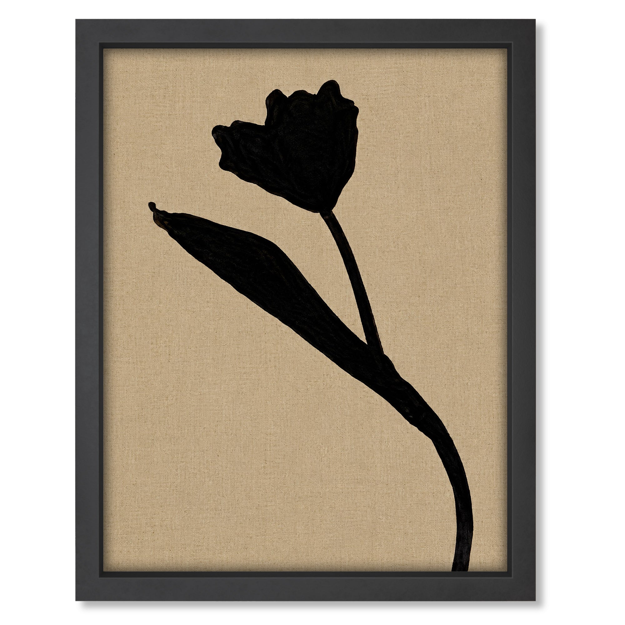Wild Stem 2 art print mockup in a black frame