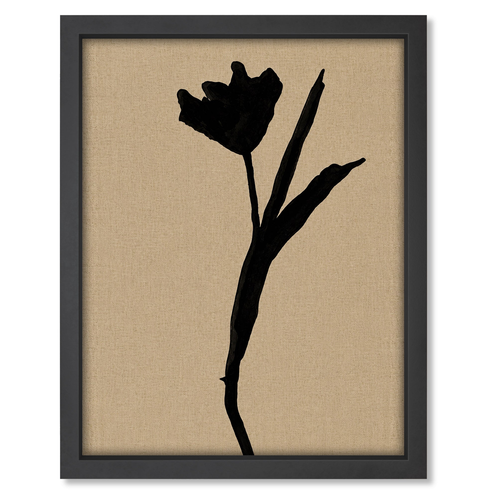 Wild Stem 3 art print mockup in a black frame