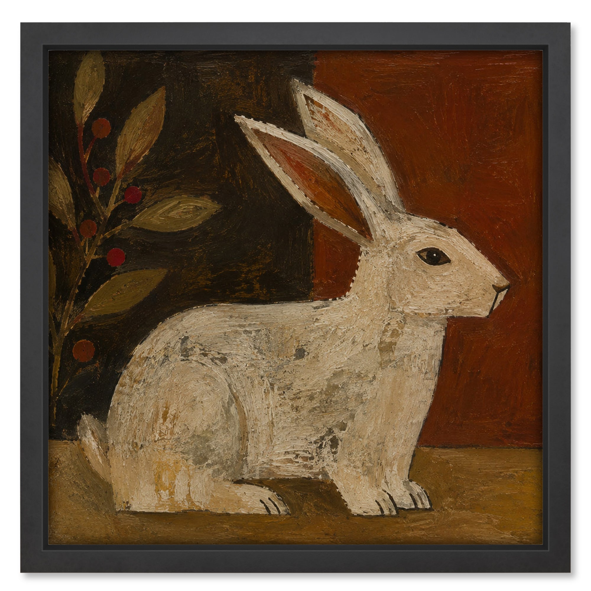 Woodland Portrait 1 art print in a black frame