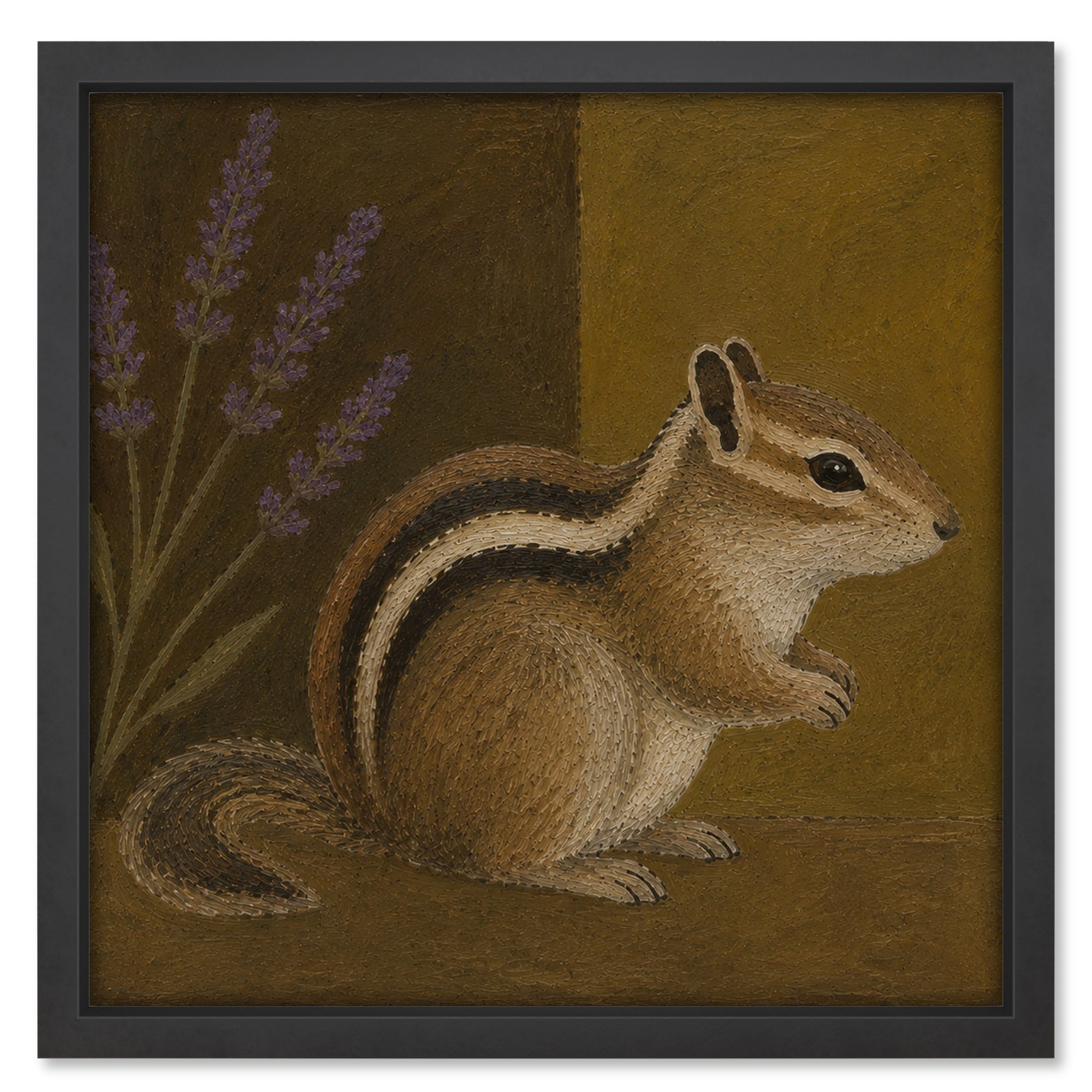 Woodland Portrait 2 art print in a black frame