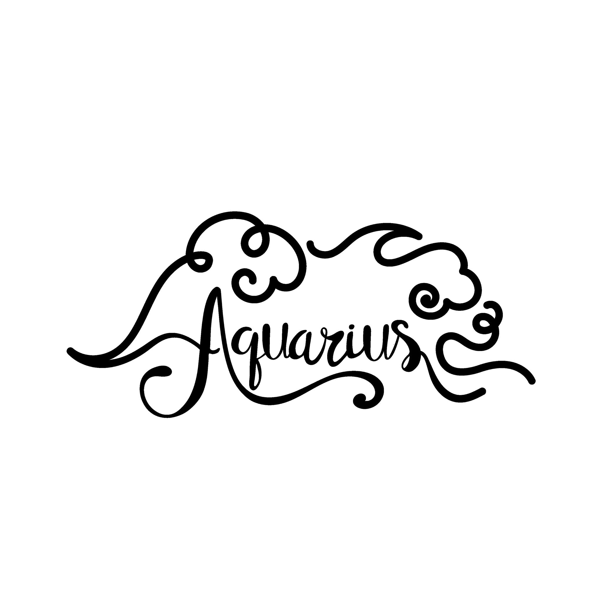 Aquarius Line Drawing line art illustration, digital download wall art