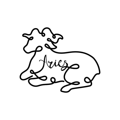 Aries Line Drawing line art illustration, digital download wall art