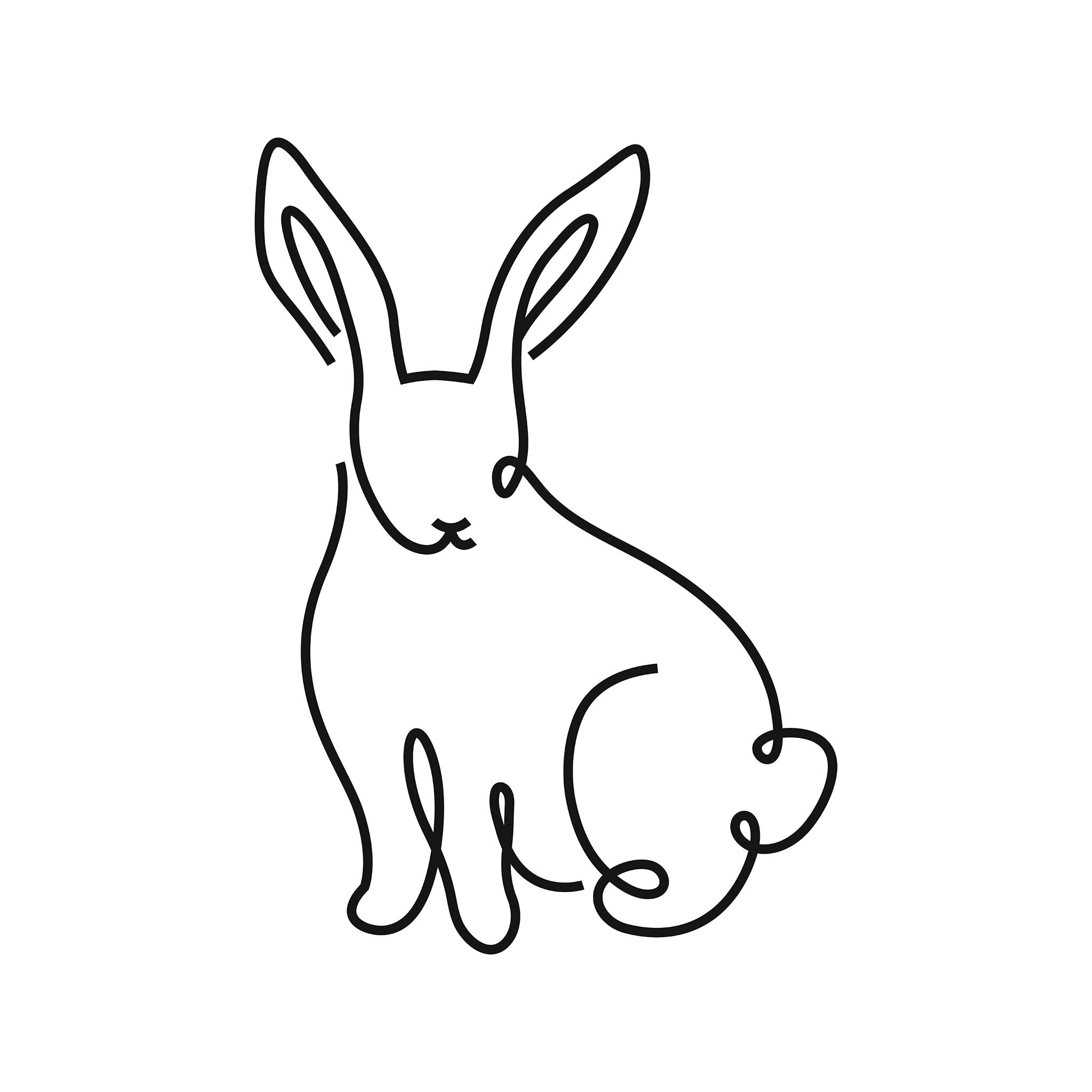 Bunny illustration, digital download wall art