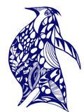 Cobalt Bird line art illustration, digital download wall art