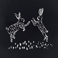 Dueling Bunnies Night illustration, digital download wall art