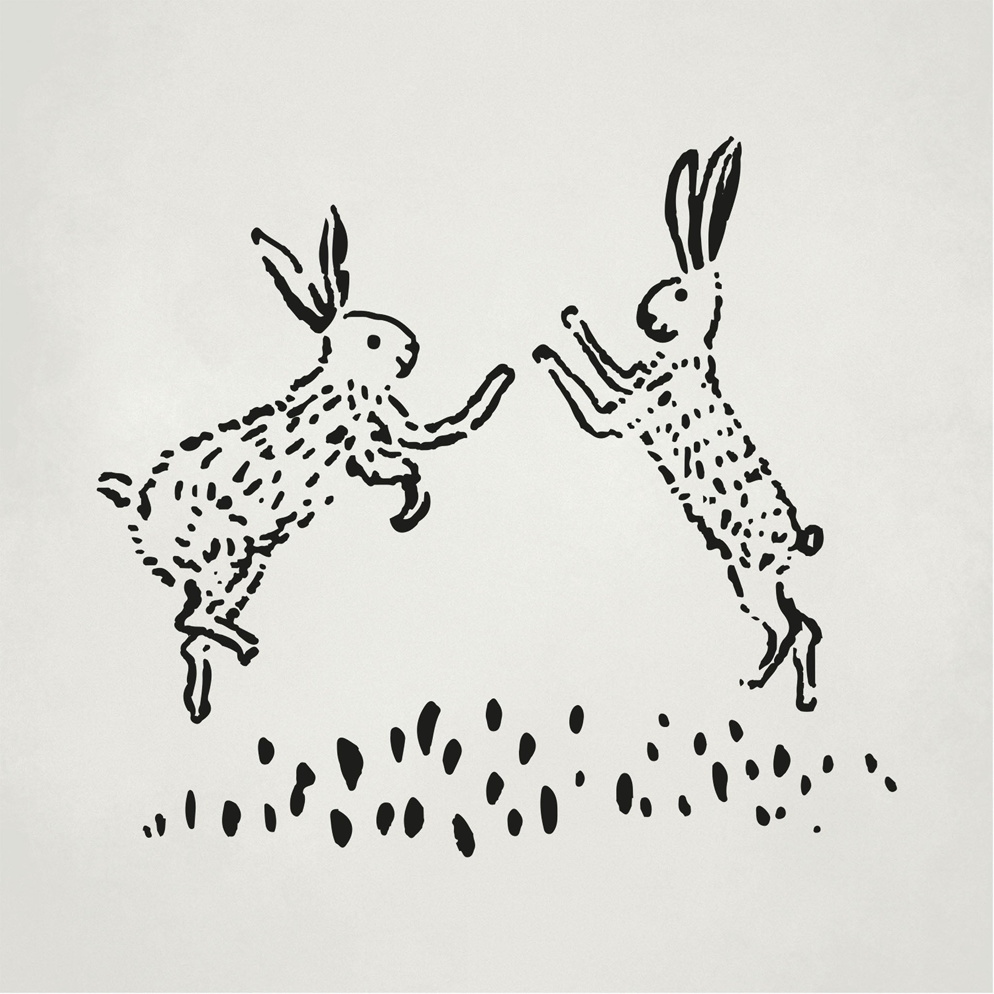 Dueling Bunnies illustration, digital download wall art