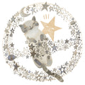 Goodnight Kitty nursery illustration, digital download wall art