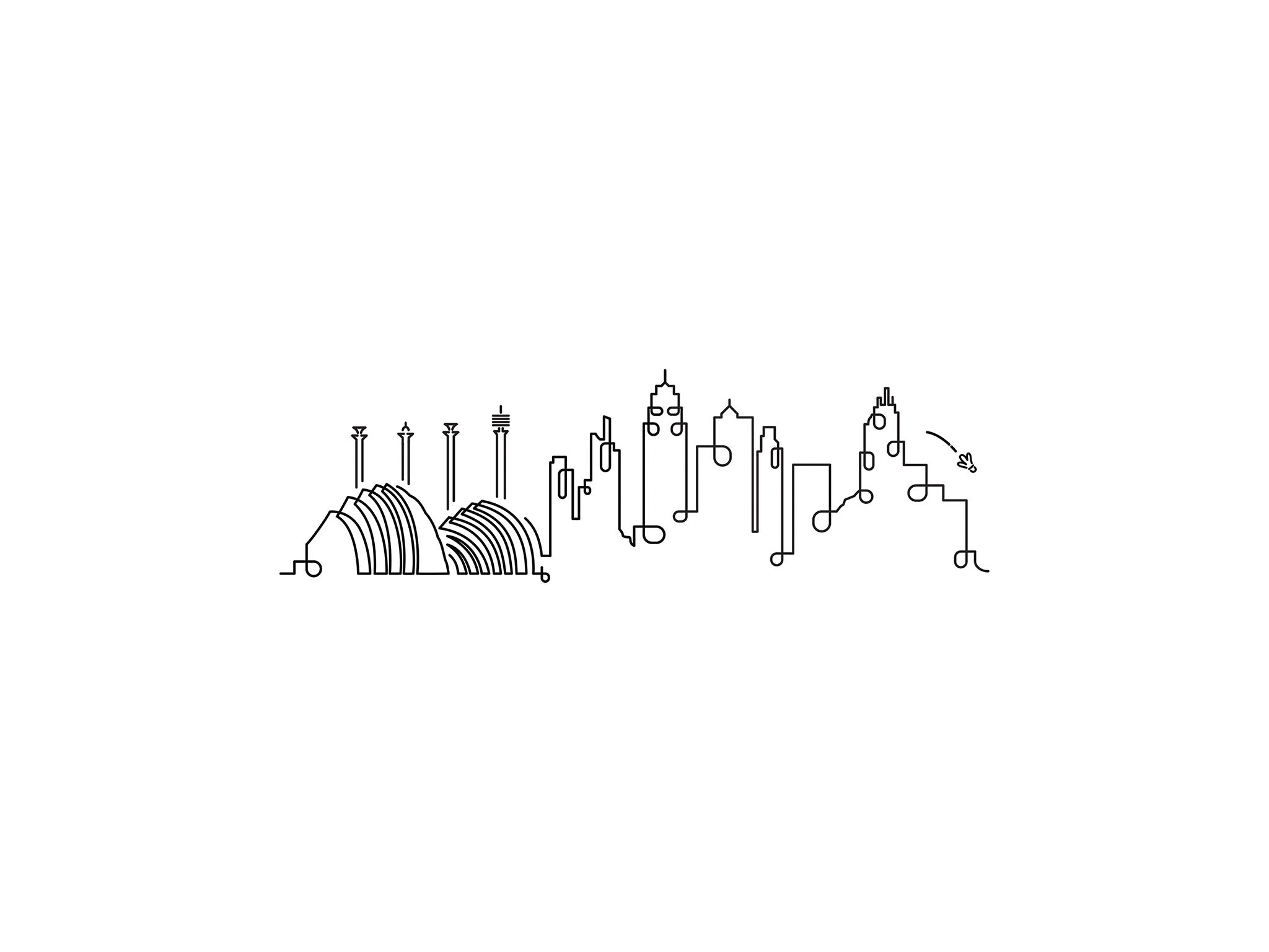 Kansas City Skyline line art illustration, digital download wall art