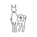 Llama illustration, digital download wall art