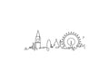 London Skyline line art illustration, digital download wall art