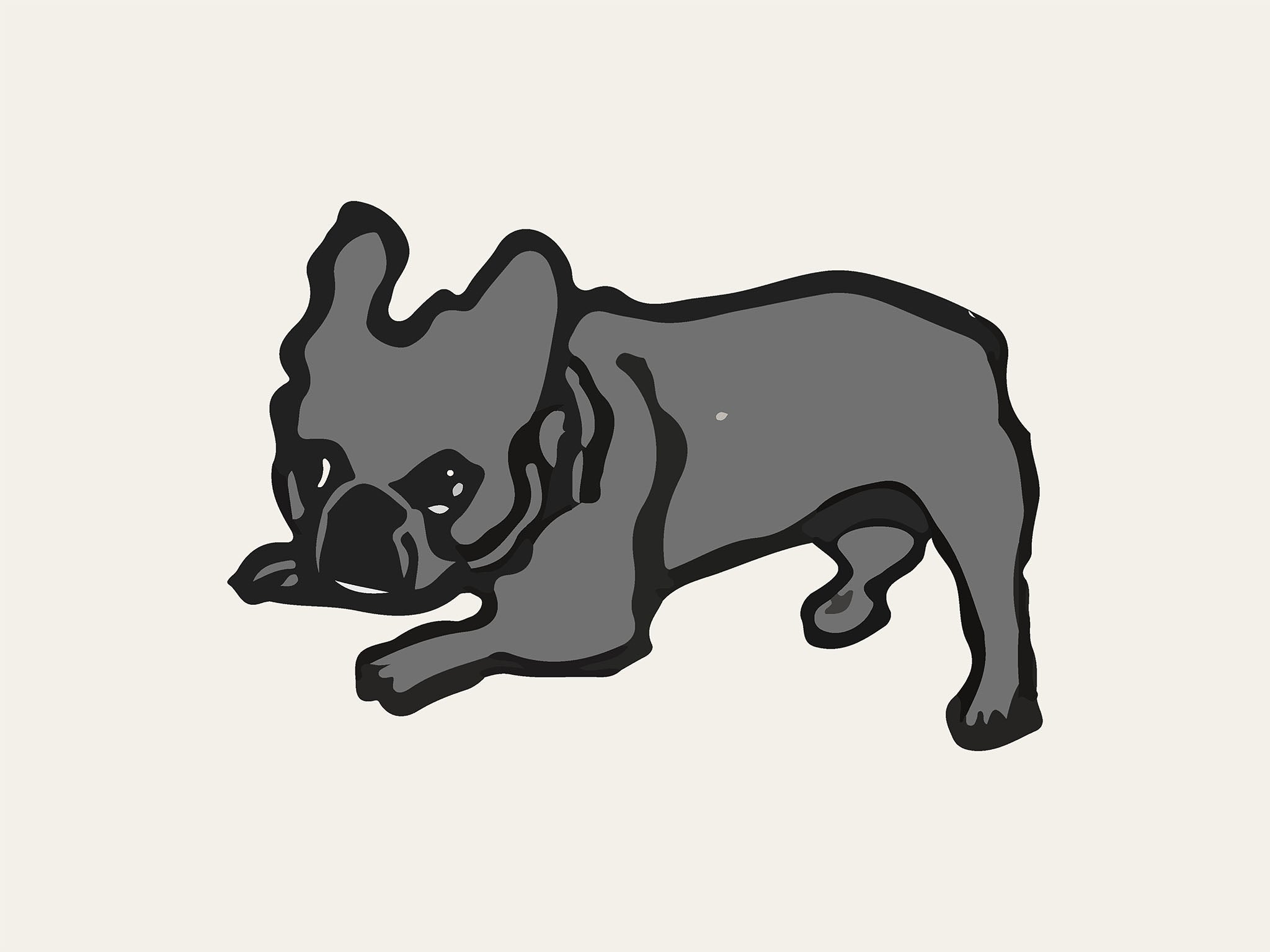 Pickles the Frenchie! illustration, digital download wall art