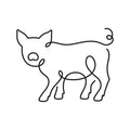 Pig illustration, digital download wall art