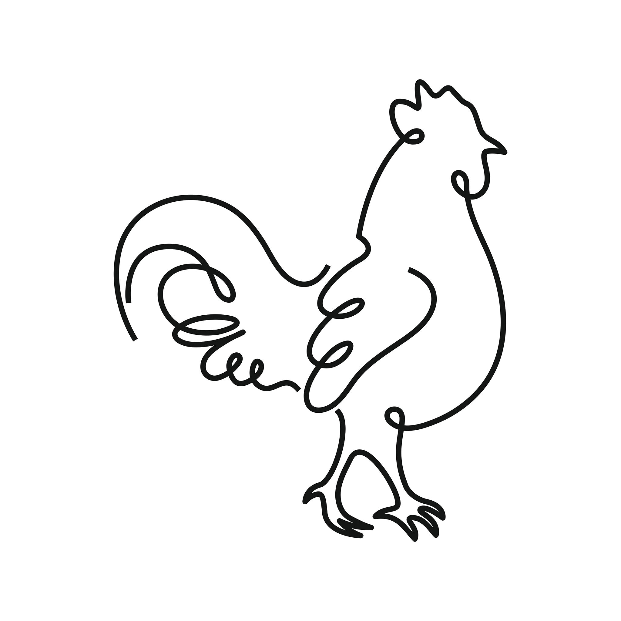 Rooster illustration, digital download wall art