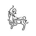 Sagittarius Line Drawing line art illustration, digital download wall art
