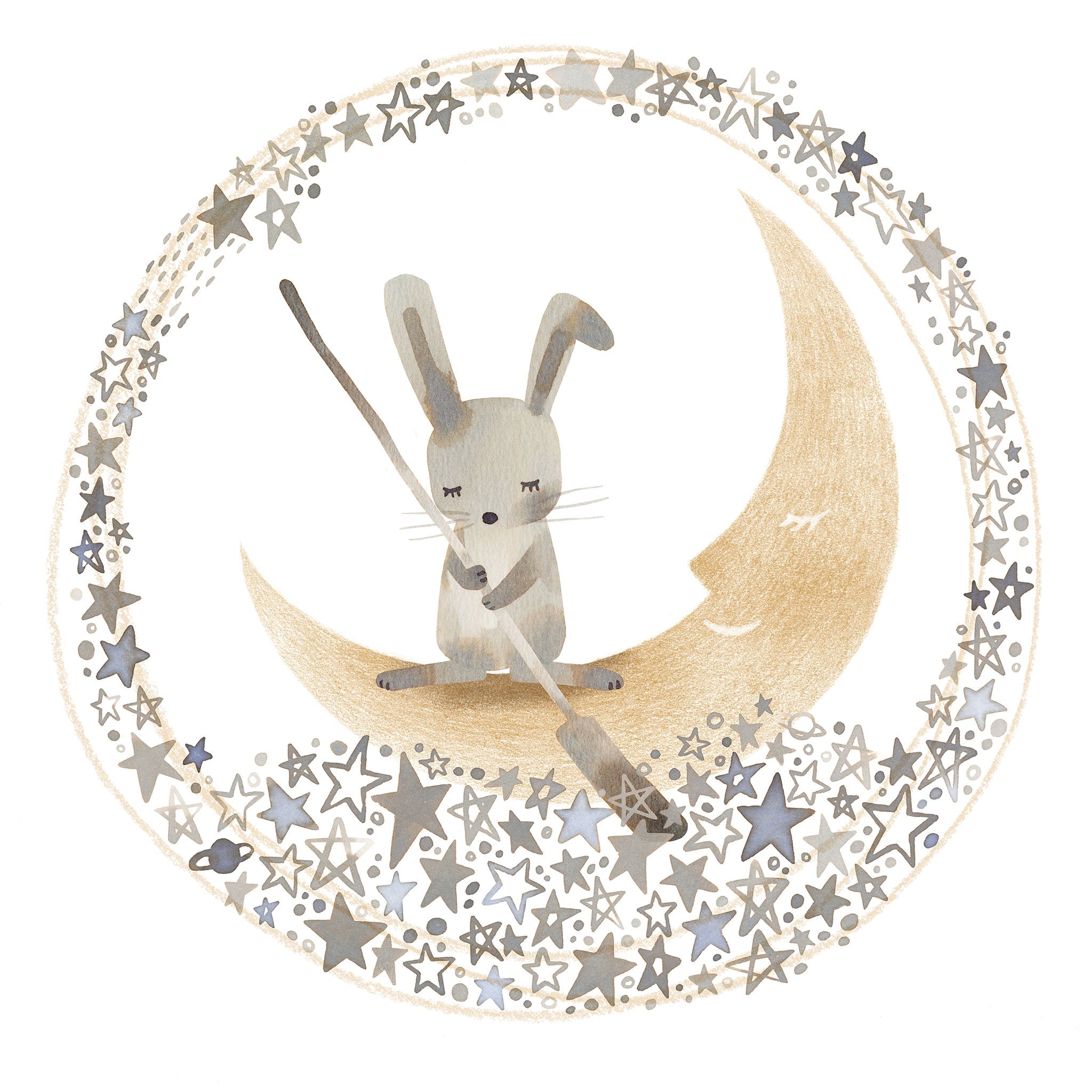 Twinkle Twinkle Little Bunny nursery illustration, digital download wall art