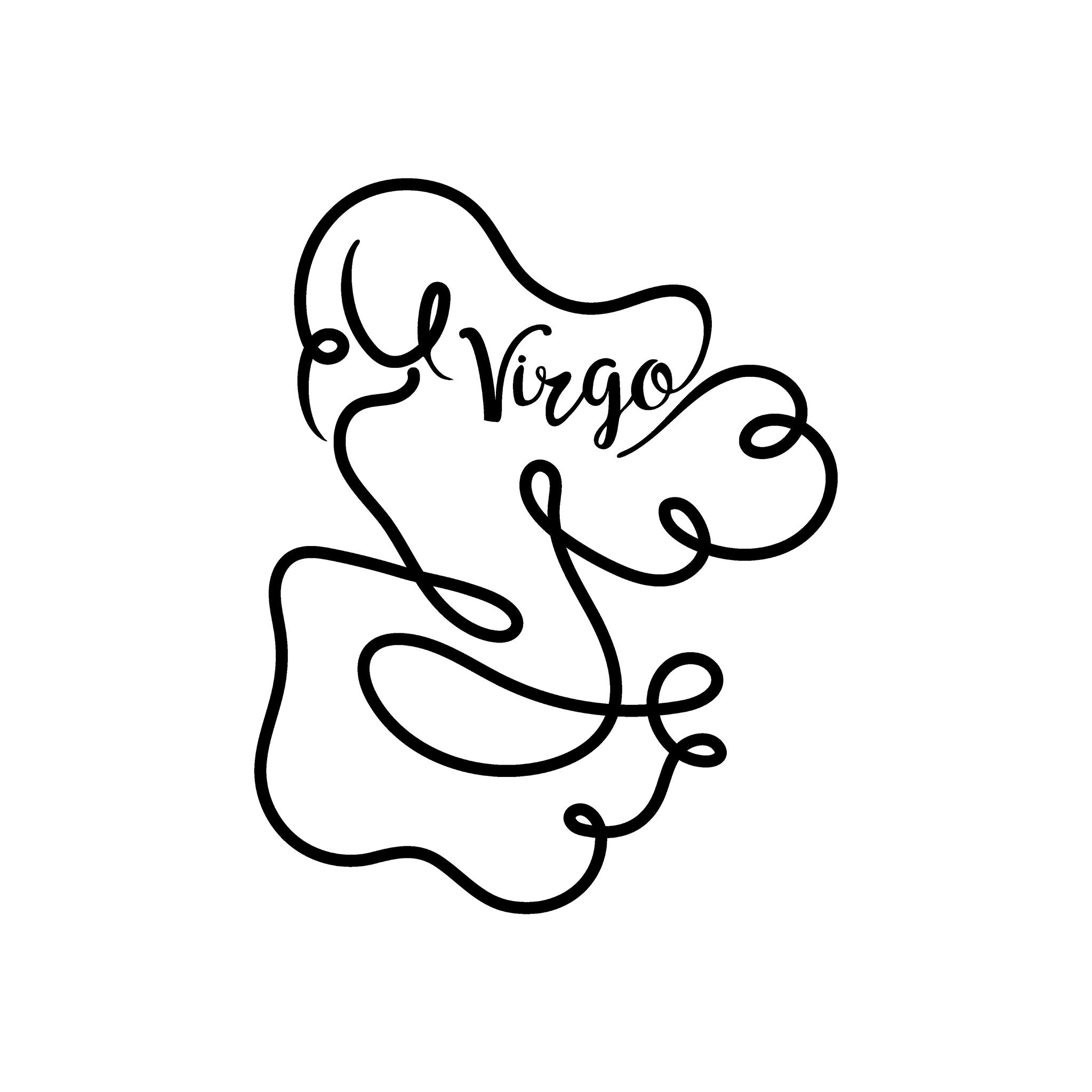 Virgo Line Drawing line art illustration, digital download wall art