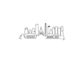 DC Skyline line art illustration, digital download wall art